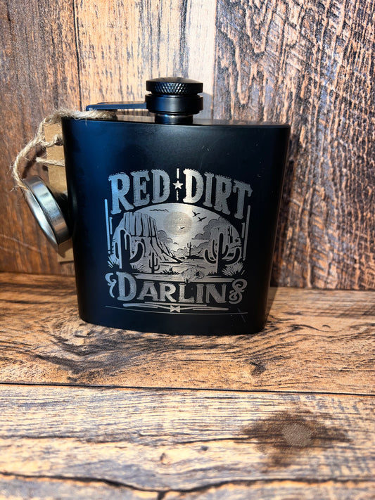 6 oz Black Flask with funnel