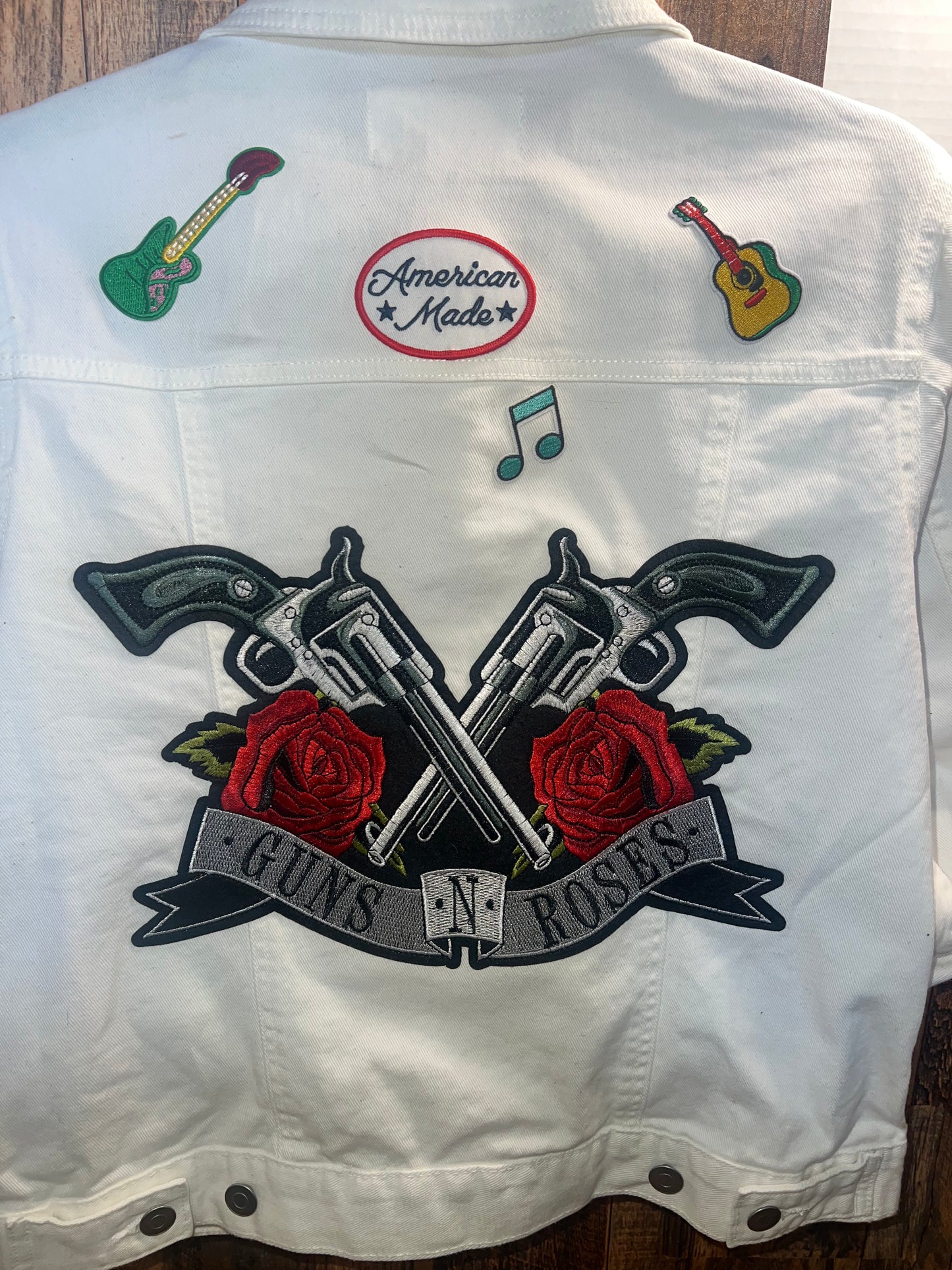 Patched denim jacket