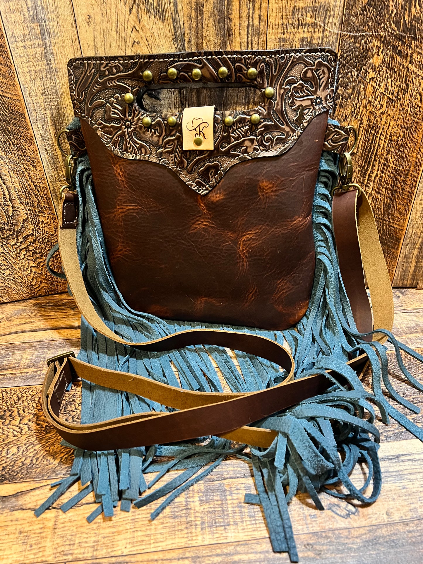 Brown Leather & Hair on Hide Crossbody Handbag