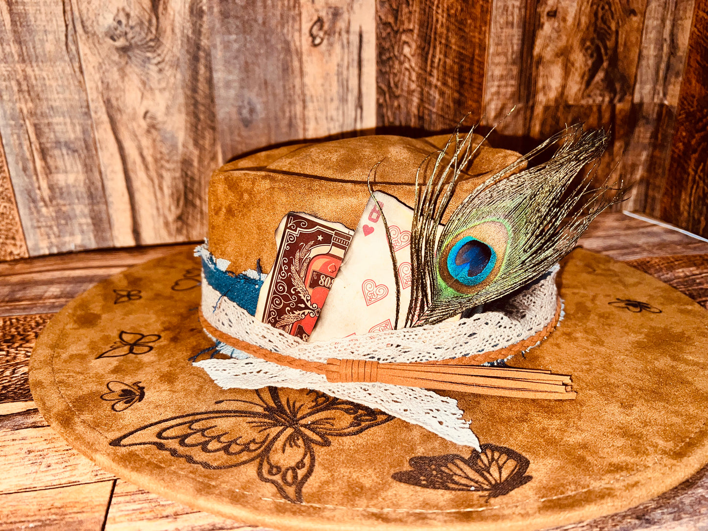 Suede Engraved Hat