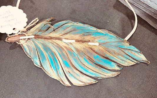 Leather feather hatband