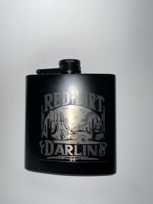6 oz Black Flask with funnel