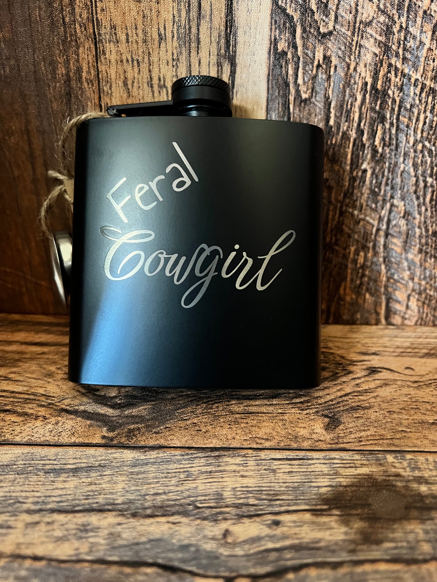 Black Flask with Funnel