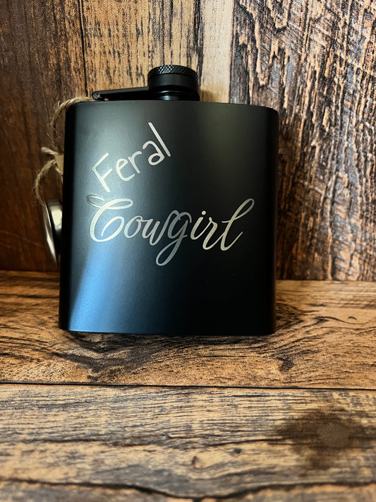 Black Flask with Funnel