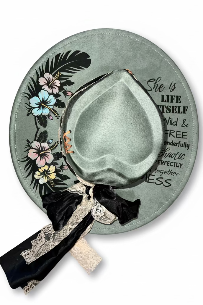 Suede Engraved Hat